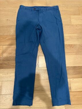 Sid Mashburn Pants Garment-Dyed Chino Trouser Blue Twill Sz 38 Mens